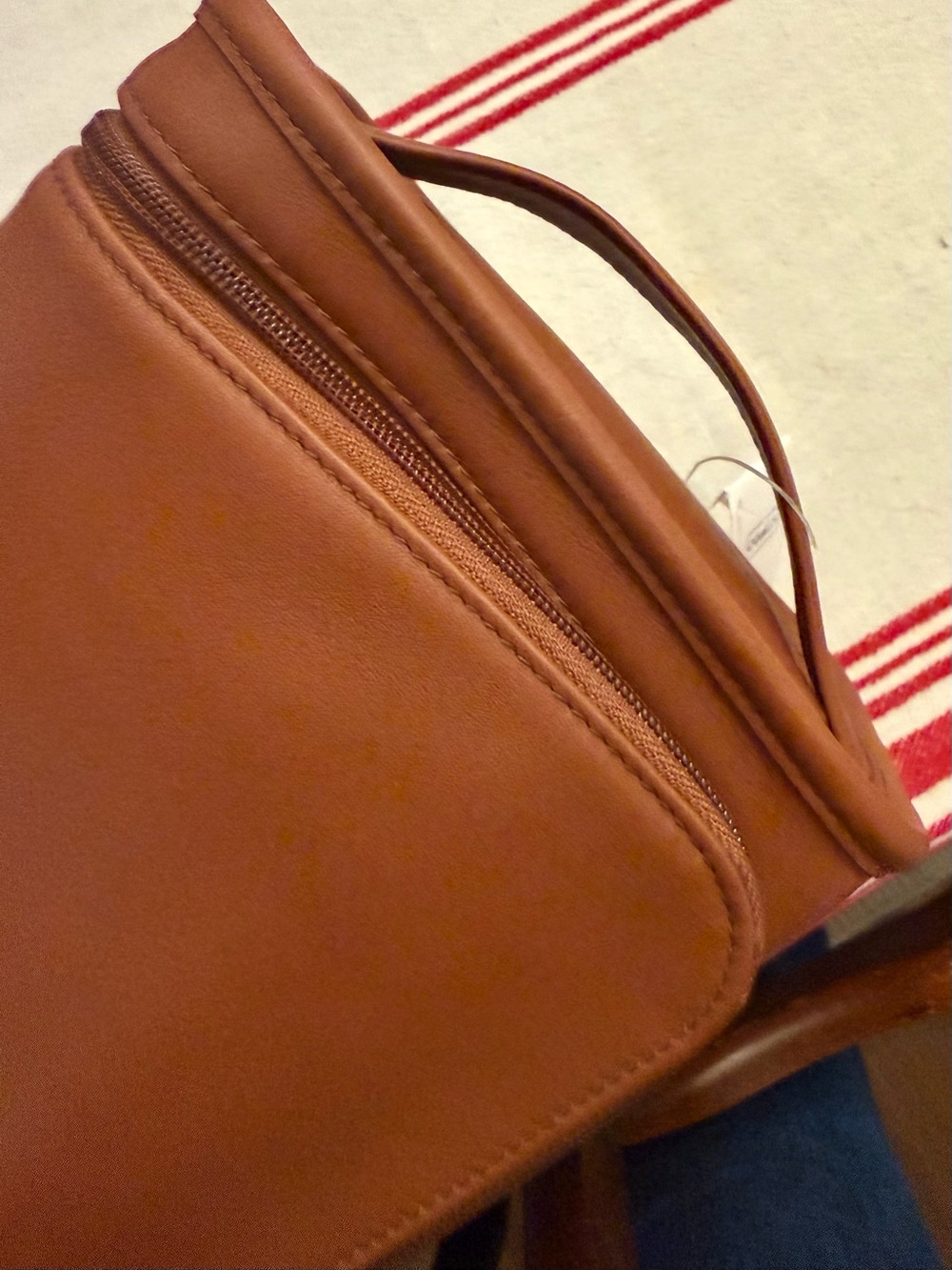 Coach Men's Leather Toiletry Pouch - Tan - Picture 7 of 8